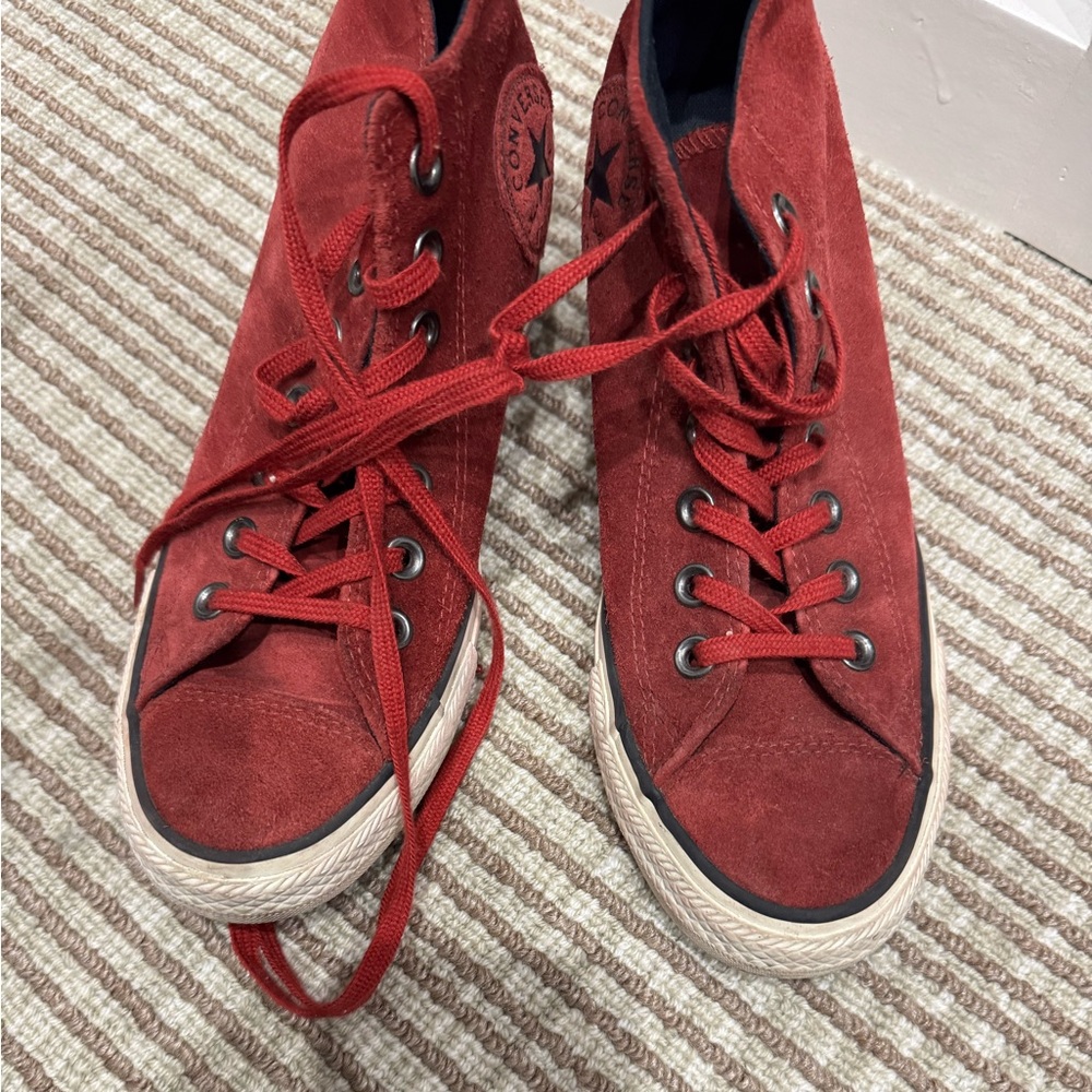 RARE maroon converse wedge. Size 7